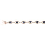 Bracelet de saphirs or rosé 750/18 ct avec diamants 0.44 ct H/si - AR-44034-SAF-RG