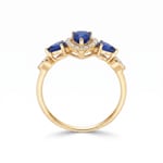 Saphirring 750/18 K Gelbgold mit Diamanten 0.09 ct - RI-73768-SAF-GG