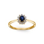 Bague saphir or jaune 750/18 ct avec diamants 0.15 ct H/si - RI-16878-SAF-GG