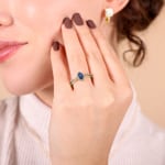 Bague saphir or jaune 750/18 ct avec diamants 0.19 ct H/si - RI-53961-SAF-GG