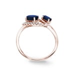Saphirring 750/18 K Roségold mit Diamanten 0.08 ct H/si - RI-38101-SAF-RG