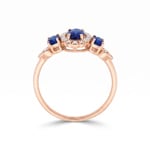 Saphirring 750/18 K Roségold mit Diamanten 0.09 ct - RI-73762-SAF-RG