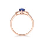 Saphirring 750/18 K Roségold mit Diamanten 0.09 ct - RI-73766-SAF-RG