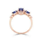 Saphirring 750/18 K Roségold mit Diamanten 0.09 ct - RI-73768-SAF-RG