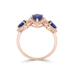 Saphirring 750/18 K Roségold mit Diamanten 0.18 ct - RI-73760-SAF-RG