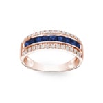 Sapphire Ring 750/18 K Rose Gold with Diamonds 0.20 ct H/si - RI-68872-SAF-RG
