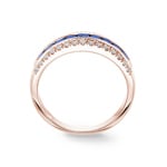 Sapphire Ring 750/18 K Rose Gold with Diamonds 0.20 ct H/si - RI-68872-SAF-RG