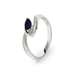 Saphirring 750/18 K Weissgold mit Diamanten 0.03 ct H/Si Ø 55 - PR8318-2