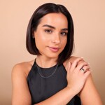 Saphirring 750/18 K Weissgold mit Diamanten 0.08 ct H/si - RI-38101-SAF-WG