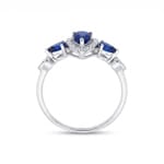 Saphirring 750/18 K Weissgold mit Diamanten 0.09 ct - RI-73768-SAF-WG