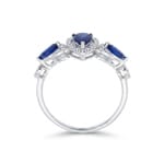 Bague saphir or gris 750/18 ct avec diamants 0.13 ct - RI-73764-SAF-WG