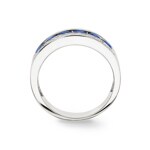 Sapphire Ring 750/18 K White Gold with Diamonds 0.14 ct H/si - RI-38068-SAF-WG