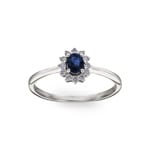 Bague saphir or gris 750/18 ct avec diamants 0.15 ct H/si - RI-16878-SAF-WG