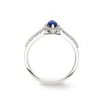 Sapphire Ring 750/18 K White Gold with Diamonds 0.19 ct H/si - RI-53961-SAF-WG