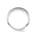 Saphirring 750/18 K Weissgold mit Diamanten 0.20 ct H/si - RI-68872-SAF-WG