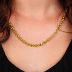 Collier Grain de café massive or jaune 750/18 ct 6mm - 550