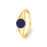 Chevalière or jaune 375/9 ct avec lapis-lazuli