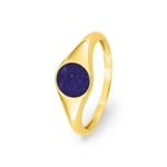 Chevalière or jaune 750/18 ct avec lapis-lazuli