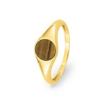 Chevalière or jaune 750/18 ct avec œil de tigre