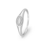 Signet Ring 750/18 K White Gold with Diamonds 0.04 ct. - 1.7531.31