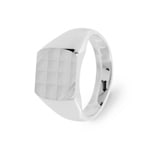 Signet Ring 925 Silver faceted, 11 x 11mm