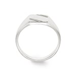 Signet Ring 925 Silver brushed & faceted, 11 x 9mm - 337578