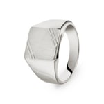 Siegelring 925 Silber gebürstet & facettiert, 12.5 x 14mm