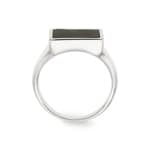 Signet Ring 925 Silver rhodium-plated with square Onyx - 337564