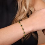 Smaragd Armband 750/18 K Gelbgold mit Diamanten 0.44 ct H/si - AR-44034-SMA-GG