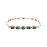 Emerald Bracelet 750/18 K Rose Gold with Diamonds 0.67 ct H/si