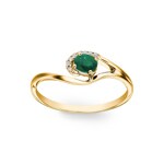 Smaragdring 750/18 K Gelbgold mit Diamanten 0.03 ct H/si - RI-45889-SMA-GG