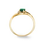 Smaragdring 750/18 K Gelbgold mit Diamanten 0.03 ct H/si - RI-45889-SMA-GG