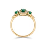 Smaragdring 750/18 K Gelbgold mit Diamanten 0.09 ct - RI-73762-SMA-GG