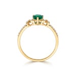 Smaragdring 750/18 K Gelbgold mit Diamanten 0.09 ct - RI-73766-SMA-GG