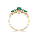 Smaragdring 750/18 K Gelbgold mit Diamanten 0.09 ct - RI-73768-SMA-GG