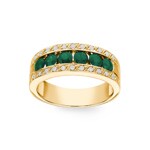 Emerald Ring 750/18 K Yellow Gold with Diamonds 0.14 ct H/si - RI-38068-SMA-GG