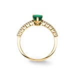 Smaragdring 750/18 K Gelbgold mit Diamanten 0.16 ct H/si - RI-53581-SMA-GG