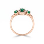 Smaragdring 750/18 K Roségold mit Diamanten 0.09 ct - RI-73762-SMA-RG