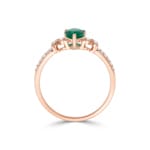 Smaragdring 750/18 K Roségold mit Diamanten 0.09 ct - RI-73766-SMA-RG