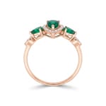 Smaragdring 750/18 K Roségold mit Diamanten 0.09 ct - RI-73768-SMA-RG