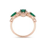 Smaragdring 750/18 K Roségold mit Diamanten 0.13 ct - RI-73764-SMA-RG