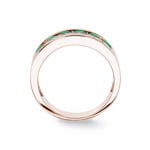 Emerald Ring 750/18 K Rose Gold with Diamonds 0.14 ct H/si - RI-38068-SMA-RG