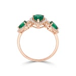 Smaragdring 750/18 K Roségold mit Diamanten 0.18 ct - RI-73760-SMA-RG