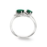 Emerald Ring 750/18 K White Gold with Diamonds 0.08 ct H/si - RI-38101-SMA-WG
