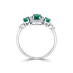 Smaragdring 750/18 K Weissgold mit Diamanten 0.09 ct - RI-73762-SMA-WG