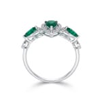Bague émeraude or gris 750/18 ct avec diamants 0.13 ct - RI-73764-SMA-WG