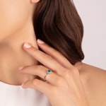 Bague émeraude or gris 750/18 ct avec diamants 0.15 ct H/si - RI-16878-SMA-WG