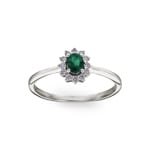 Bague émeraude or gris 750/18 ct avec diamants 0.15 ct H/si - RI-16878-SMA-WG