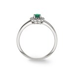 Bague émeraude or gris 750/18 ct avec diamants 0.15 ct H/si - RI-16878-SMA-WG