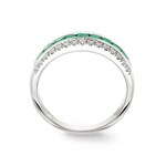 Bague émeraude or gris 750/18 ct avec diamants 0.20 ct H/si - RI-68872-SMA-WG